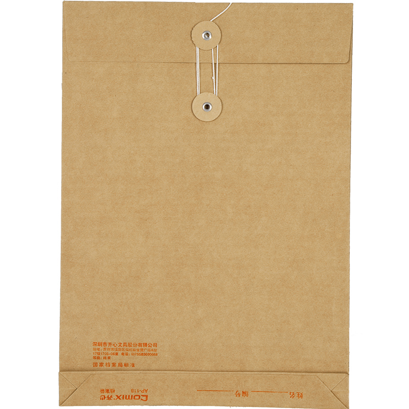 齐心 AP-118 本色纯木浆牛皮纸 竖式档案袋 A4 10个/套
