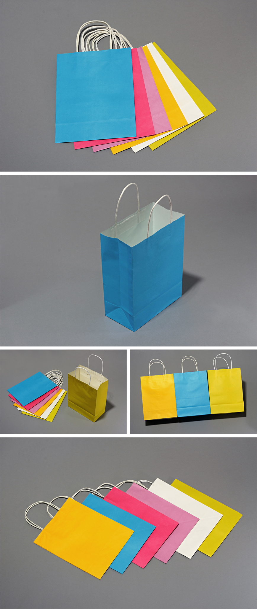 环保纸袋(手提袋)样品展示，环保纸袋(手提袋)局部细节、颜色、款式展示。